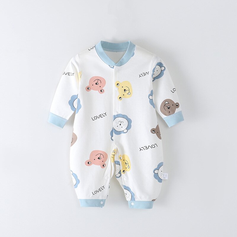Baby Boneless Conjoined Clothing Manufacturer - Spring Autumn Babies Long-sleeved Hasty Combed Cotton Print