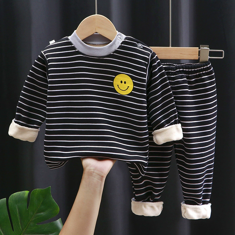 Children's Thermal Underwear Suits Manufacturer - for Boys Girls Autumn Winter Home Clothes Plus Velvet Thickened