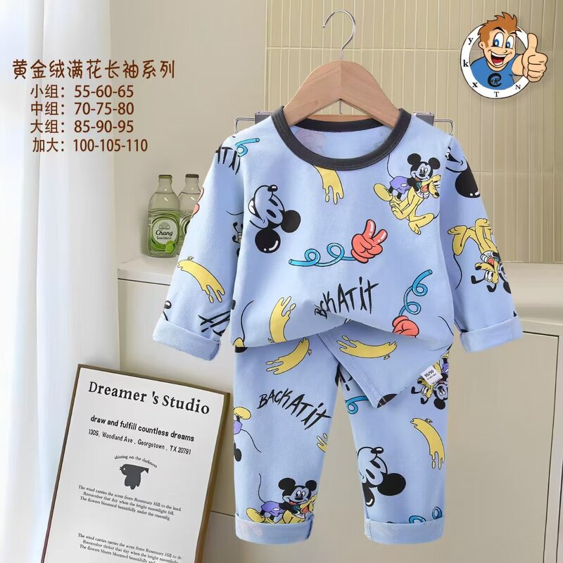 Children's Underwear Suits Manufacturer - 2025 Autumn Winter Cotton Home Clothes Long-sleeved Pajamas