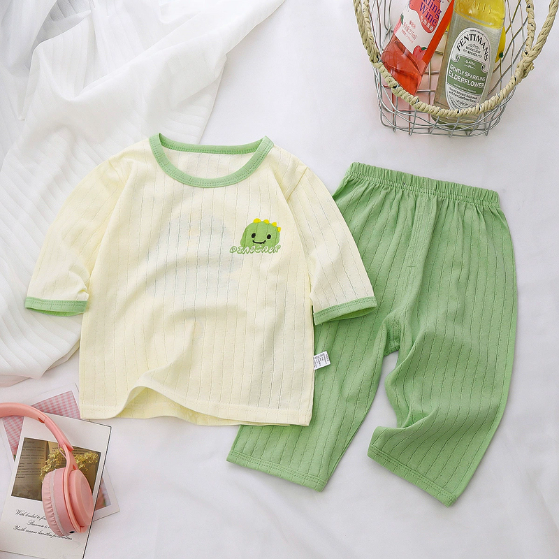 Children Pajamas Suit Manufacturer - 1-10 Years Pure Cotton Summer New Boys Air-conditioning Clothes Girls