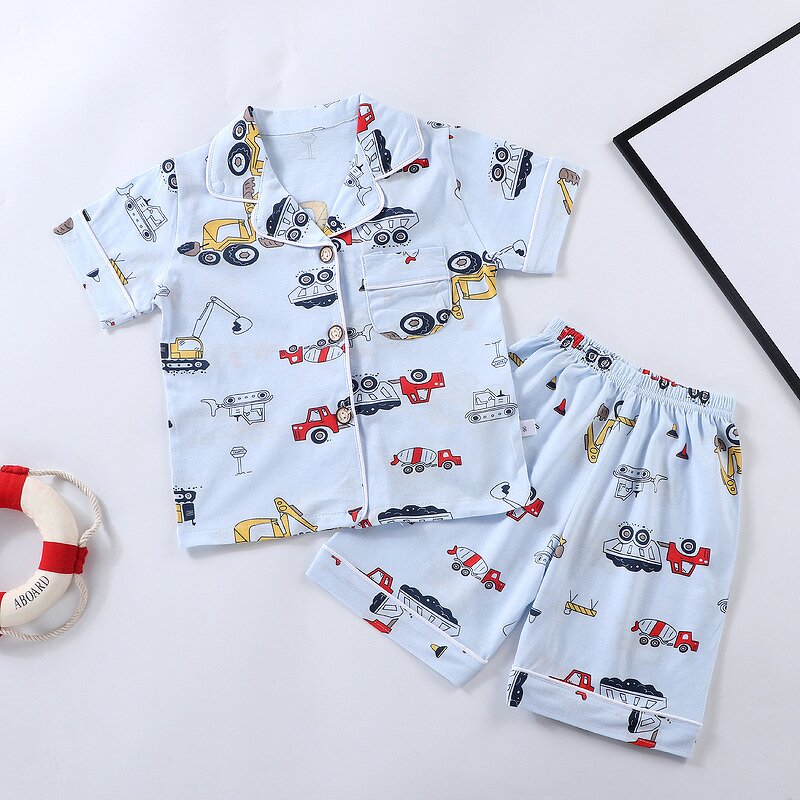 Children's Cotton Suit Manufacturer - 2022 New Casual Short-Sleeved Thin Pajamas with Animal Pattern