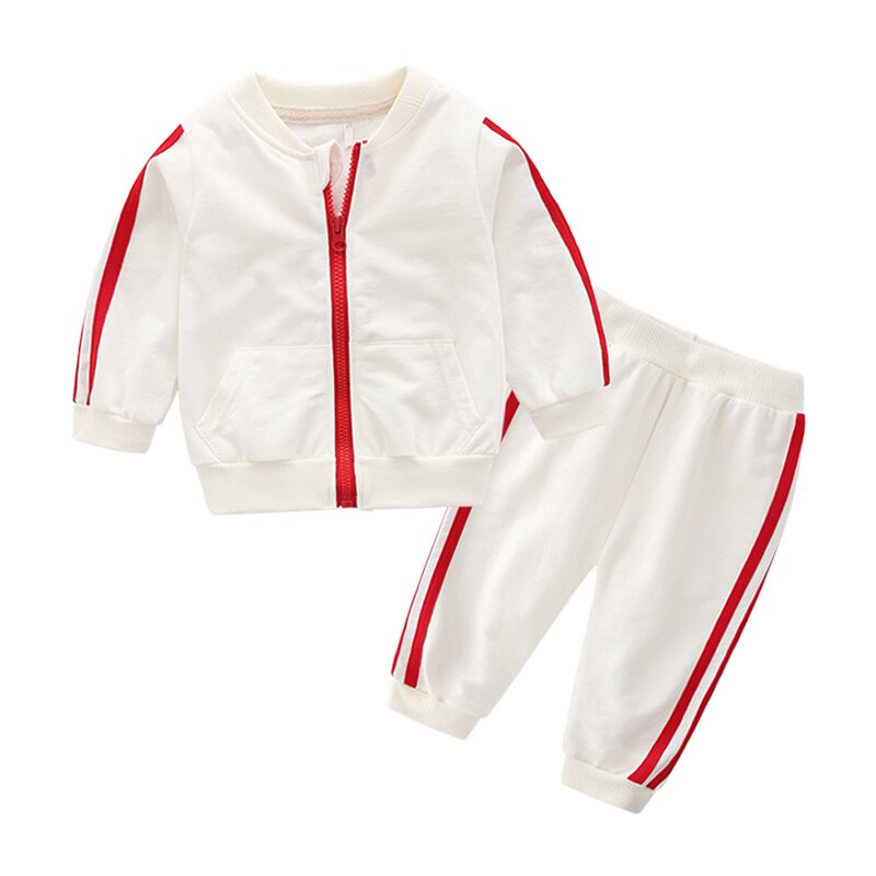 Children's Clothing Suit Manufacturer - 2025 Spring Autumn New European American Zipper Jacket Sports Hooded Two-piece