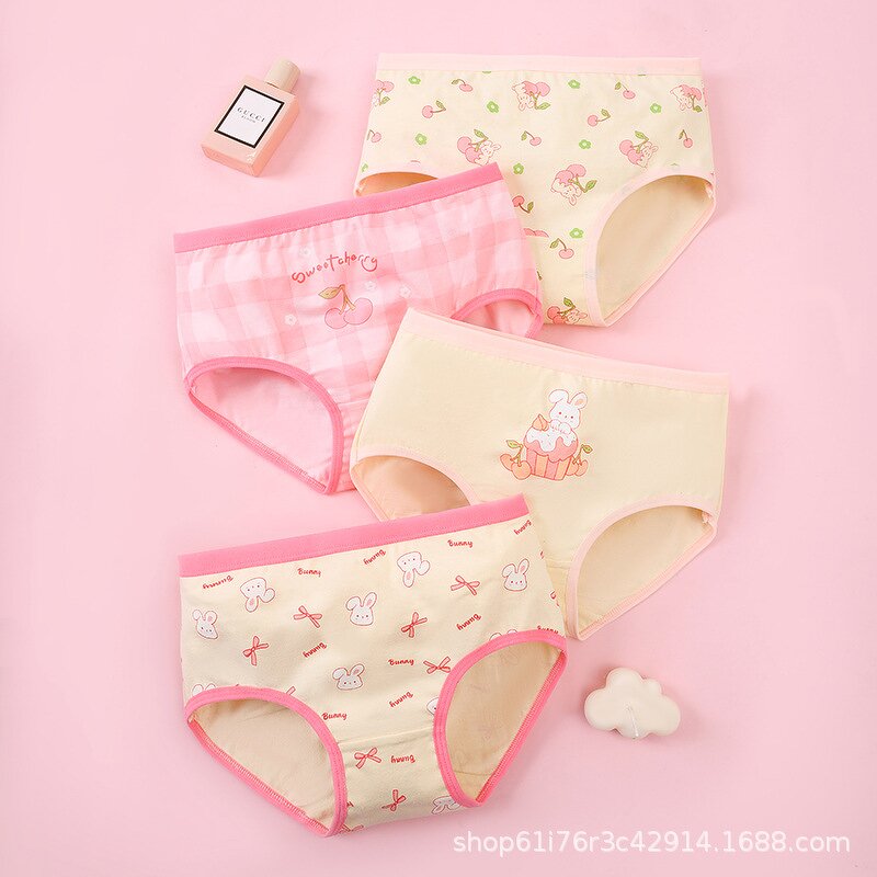 Girls Briefs Manufacturer - 2025 New Cartoon Pure Cotton for Kindergarten Cross-border