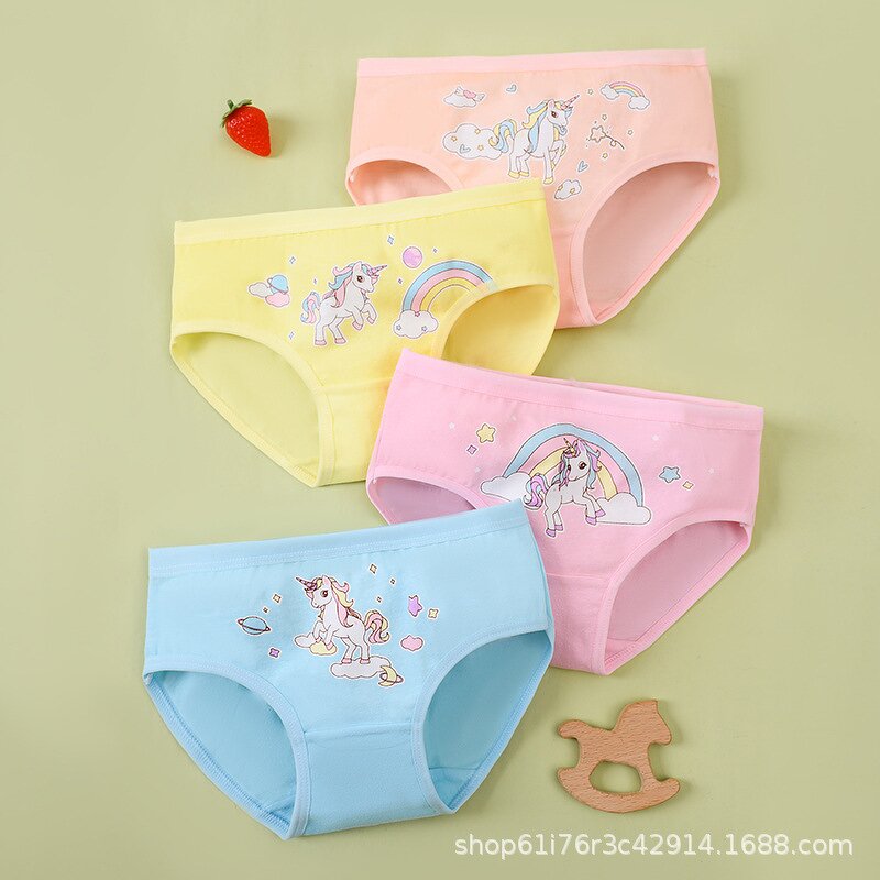 Girls Briefs Manufacturer - 2025 New Cartoon Pure Cotton for Kindergarten Cross-border