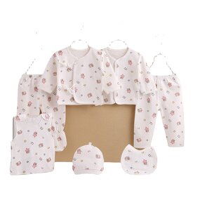 Infant Clothing Supplies Manufacturer - New Classic Seven-piece Cotton Bag-mounted Cartoon Flower Type Suits