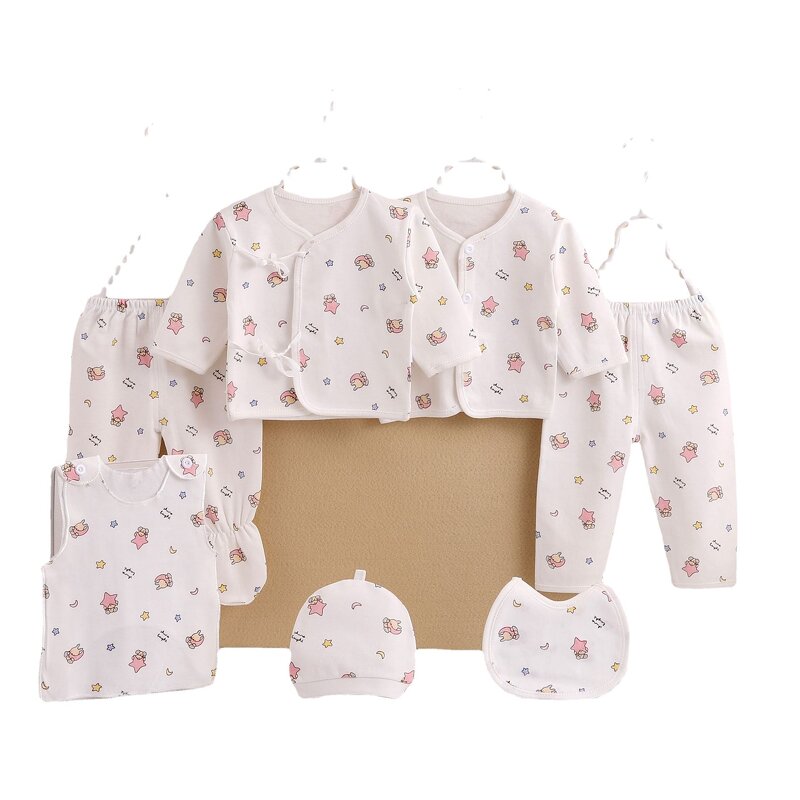 Infant Clothing Supplies Manufacturer - New Classic Seven-piece Cotton Bag-mounted Cartoon Flower Type Suits