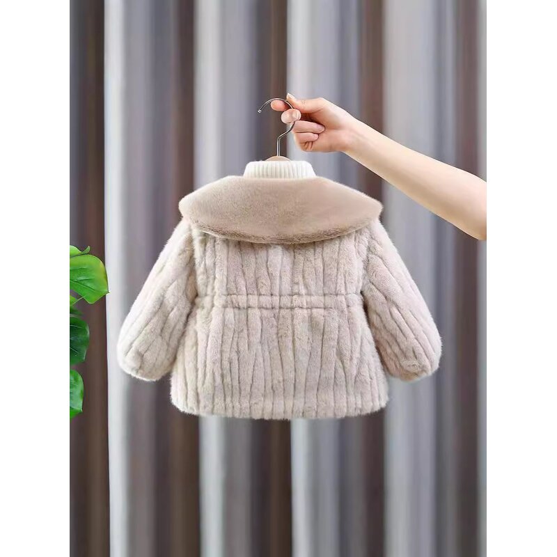 Girls Jacket Manufacturer - Hot Selling Korean Fashion New Design Cute Winter Coat Printed Techniques Warm Baby Clothes