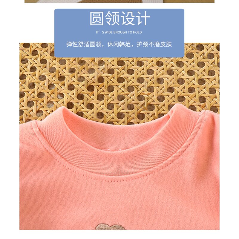 Children's T-shirt Manufacturer - Long-sleeved Autumn Winter New Korean 1-8 Years Girls Bottoming Shirt Warm Top