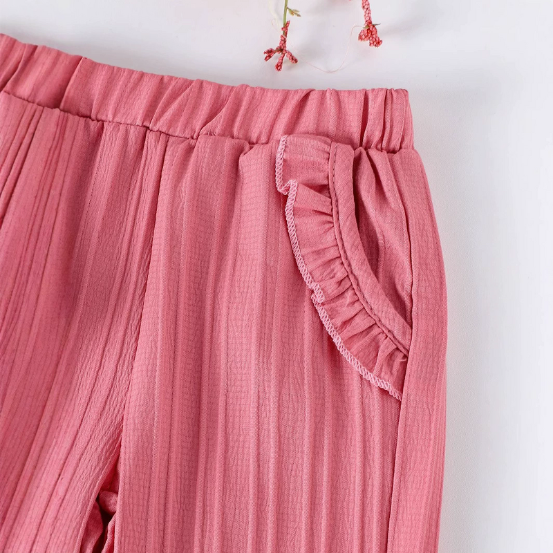 Girls Set Manufacturer - 2025 European American Style Summer New Suspender Pleated Top Pants Two-piece Factory