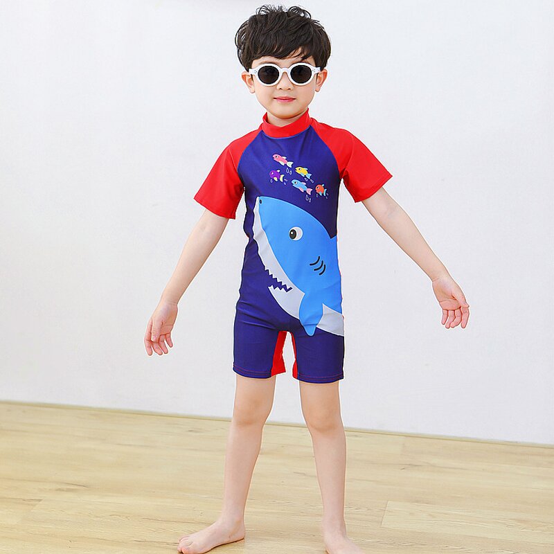 Children's Swimsuits Factory - 3-12 Years Old European American Cartoon One-piece for Boys Girls