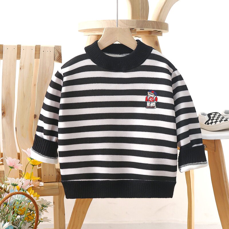 Girls Sweater Manufacturer - 2-10 Years Old Velvet Thickened 2025 Autumn Winter New Style Baby Knitted & OEM