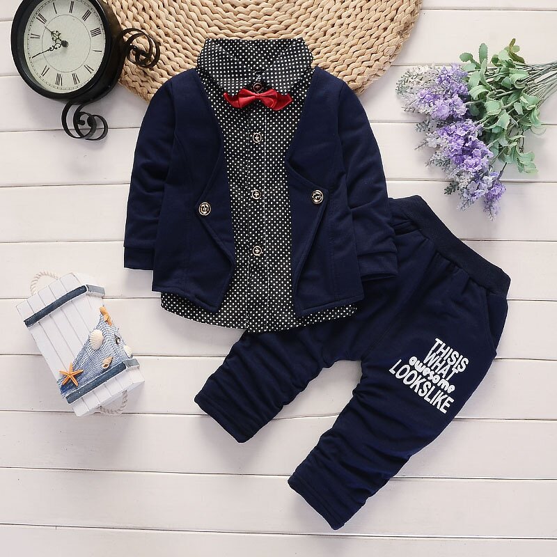 Boys Set Manufacturer - Spring Autumn New Infant Gentleman Suit 0-4 Years Old 2-piece Kids Winter Clothing