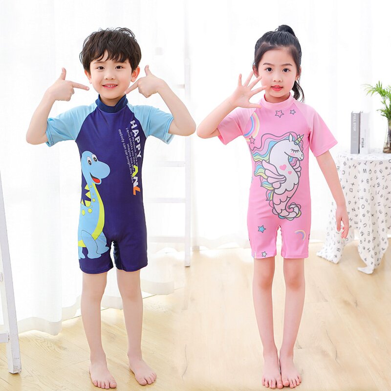 Children's Swimsuits Factory - 3-12 Years Old European American Cartoon One-piece for Boys Girls