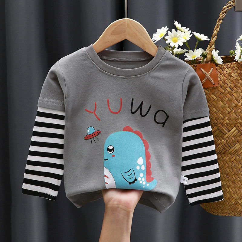 Children's T-shirt Manufacturer - Spring Autumn New Long Sleeve Bottoming Shirt Pure Cotton 0-5 Years