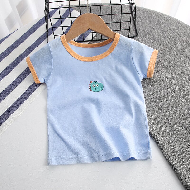 Children's T-shirt Manufacturer - Short-sleeved Pure Cotton Baby Cartoon Girl Summer New Korean Single Top