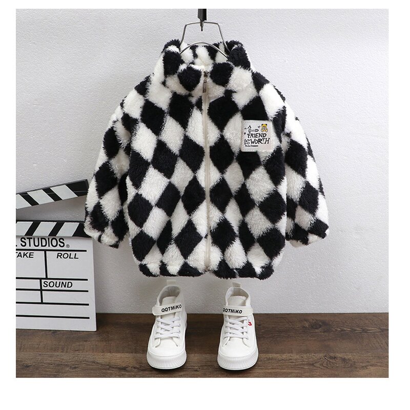 Children's Jacket Manufacturer - 2023 Hot-selling Autumn Winter Plus Velvet Boys Girls Coral Velvet Ingredients