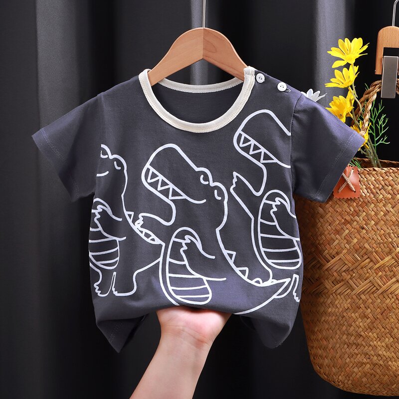 Children's T-shirt Manufacturer - 2025 Summer New Short-sleeved Pure Cotton for Girls Baby Boys Tops
