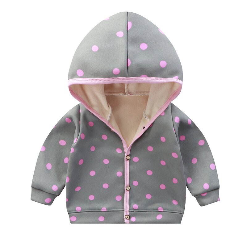 Children's Jacket Manufacturer - Hot-selling New Autumn Winter Boys Plus Velvet Hooded Sweater Girl Baby Cardigan