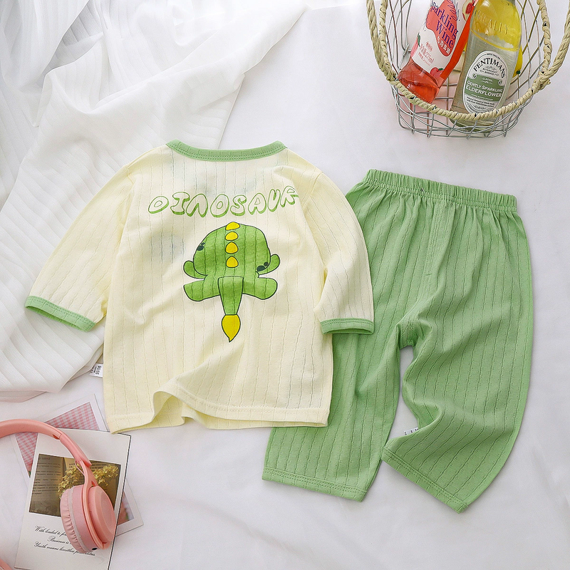 Children's Home Clothes Suit Manufacturer - Pure Cotton 2025 Summer New Baby Pajamas Boys Girls 1-9 Years