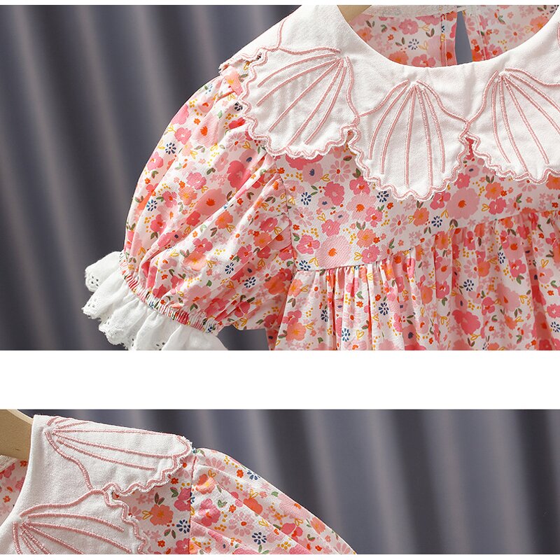 Princess Skirt Manufacturer - Summer Pink Floral Girl Dress Shell Lace Ladies Go Out Skirt 2023