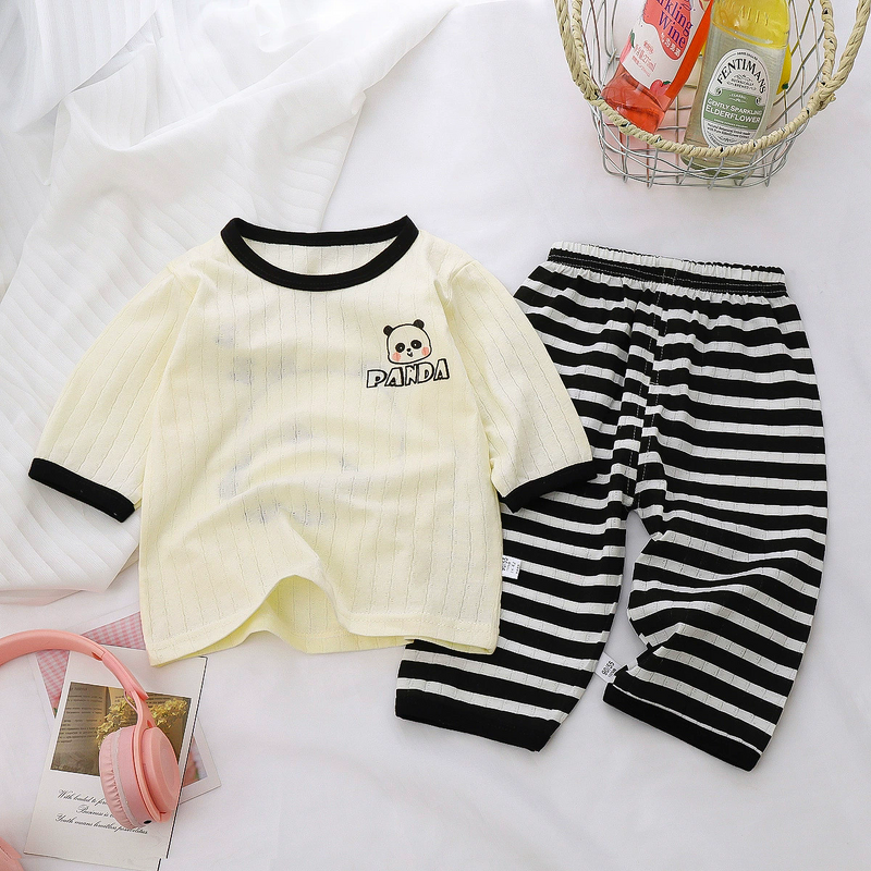 Children Pajamas Suit Manufacturer - 1-10 Years Pure Cotton Summer New Boys Air-conditioning Clothes Girls