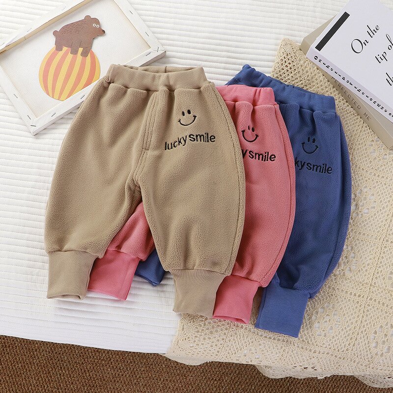Children's Sports Pants Manufacturer - Velvet Warm Pants Autumn Winter Boys Girls Thick Casual Infant Double-sided