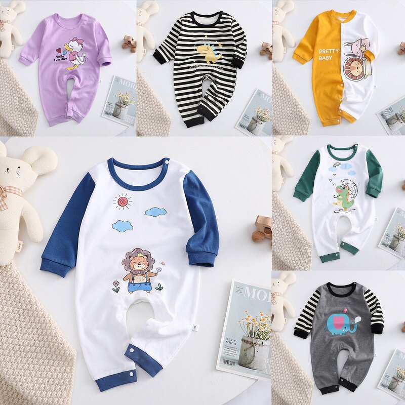 Infant Clothing Manufacturer - Spring Autumn 2023 New Crane Babies Open Crotch Newborn Pajamas