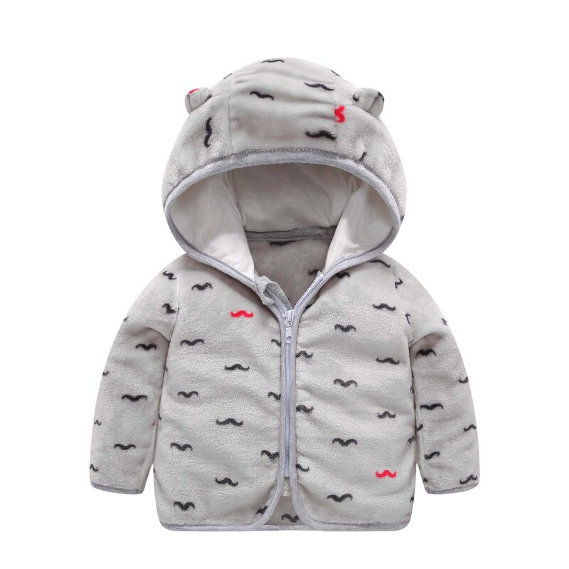 Baby Jacket Manufacturer - Autumn Spring New Coral Velvet Hooded Tops Boys Girls Thicker Warmer Zipper for Winter