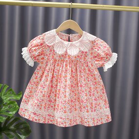 Princess Skirt Manufacturer - Summer Pink Floral Girl Dress Shell Lace Ladies Go Out Skirt 2023