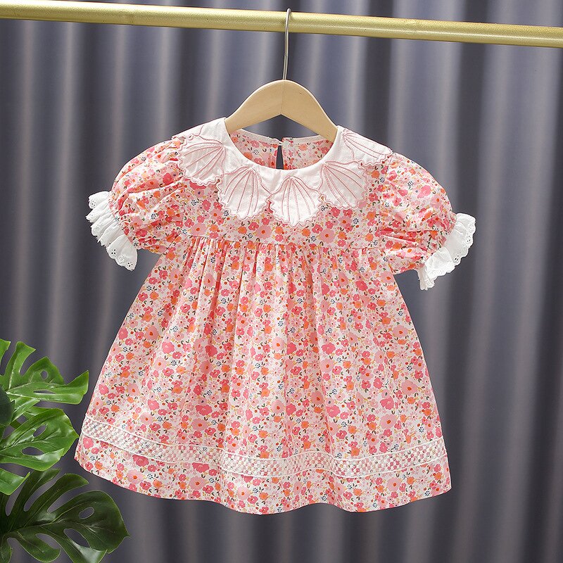 Princess Skirt Manufacturer - Summer Pink Floral Girl Dress Shell Lace Ladies Go Out Skirt 2023