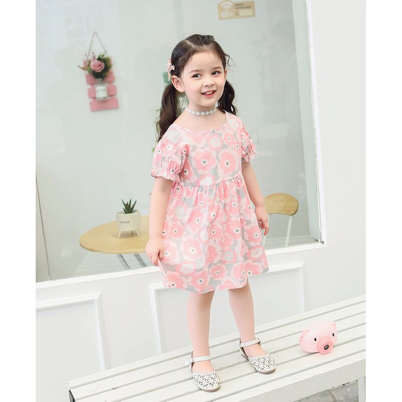 Girls Princess Skirt Dress Manufacturer - 2022 Summer Korean for Girls Baby with Print Pattern Knee-Length