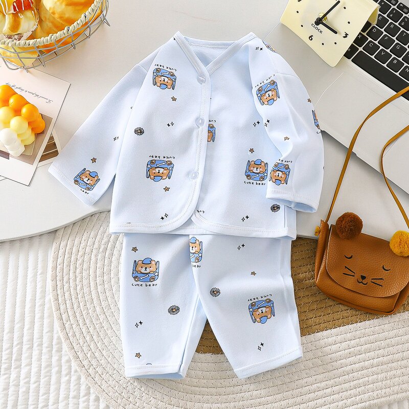 Newborn Clothes Manufacturer - Pure Cotton Birth Baby Underwear Supplies Spring Autumn Summer Full Moon Two-piece