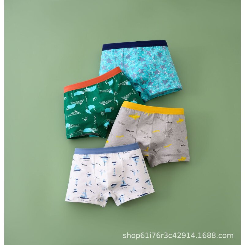 Children's Underwear Manufacturer - 0-10 Years Old Boys Boxer Pants 100% Cotton Shorts
