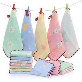 Baby Bib Manufacturer - Factory Wholesale Six-layer Gauze Pure Cotton Small Towel Kindergarten Hand Towel 25cm*25cm