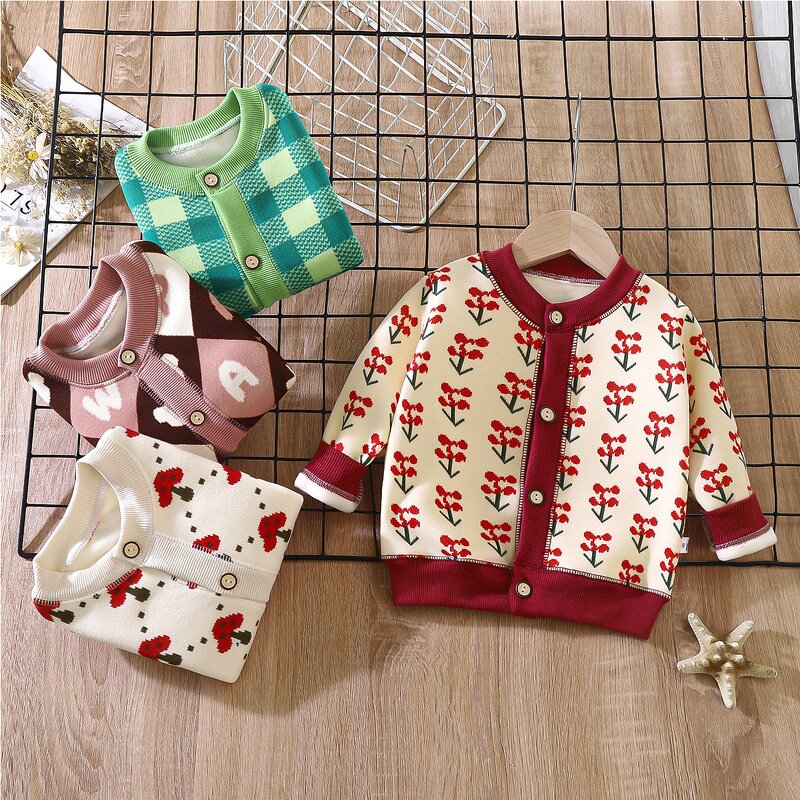 Children's Knitted Jackets Manufacturer - 2025 Autumn Winter New Versatile for Boys Girls Warm Cardigans Thick Outerwear