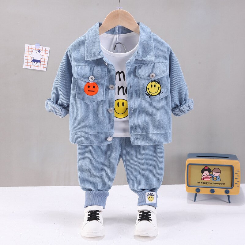 Boys Suit Manufacturer - 2025 Spring Autumn New Style 3-Piece Printed Pattern Baby Sweater