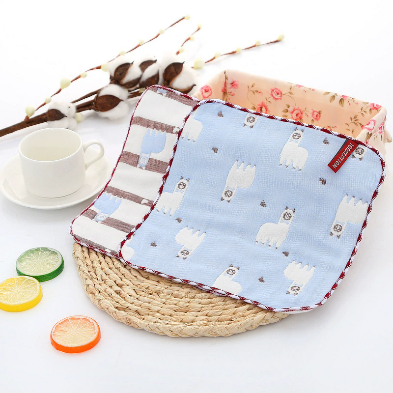 Baby Bib Manufacturer - Factory Wholesale Six-layer Gauze Pure Cotton Small Towel Kindergarten Hand Towel 25cm*25cm