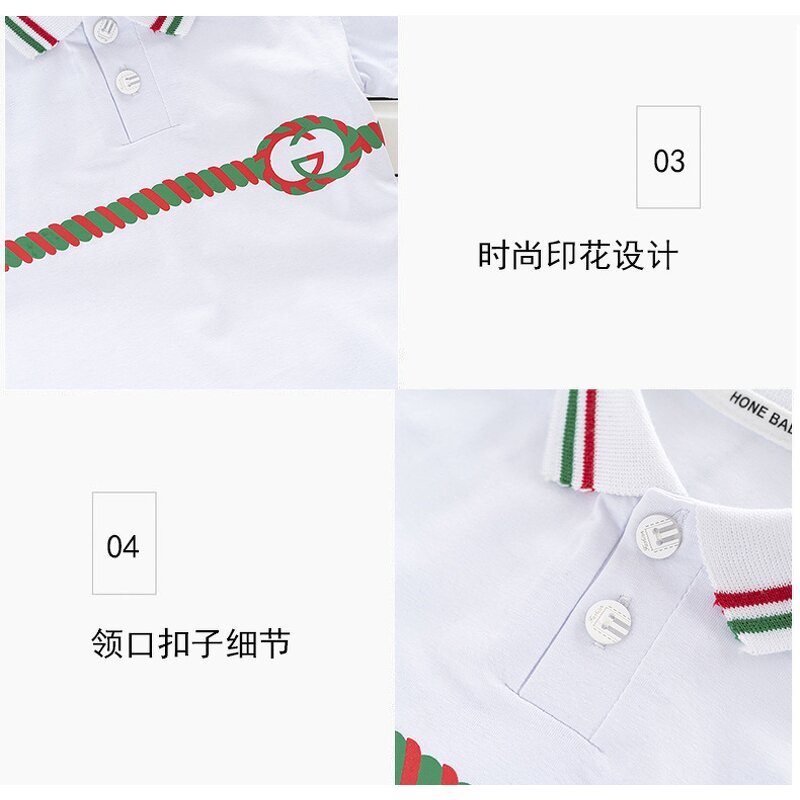 Children's Set Manufacturer - 2023 Fashion Baby Short-sleeved POLO Shirt Suits Two-piece Children