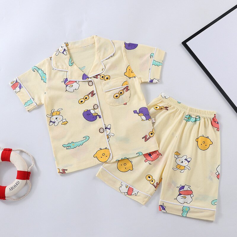 Children's Cotton Suit Manufacturer - 2022 New Casual Short-Sleeved Thin Pajamas with Animal Pattern