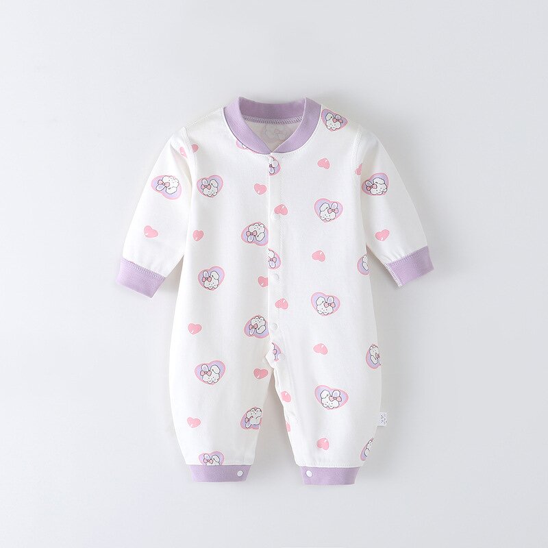 Baby Boneless Conjoined Clothing Manufacturer - Spring Autumn Babies Long-sleeved Hasty Combed Cotton Print