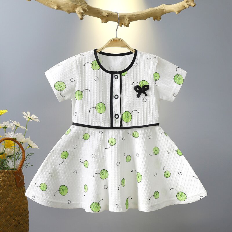 Children's Summer Dress Manufacturer - 2023 New Short-sleeved Skirt Foreign Girl Baby Floral Princess Skirt