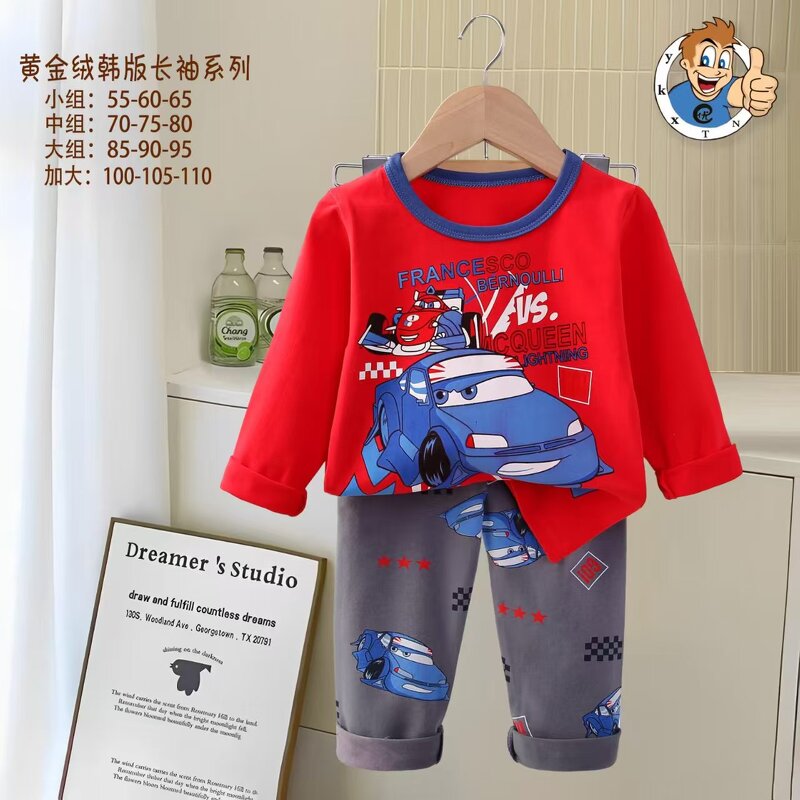 Children's Long-sleeved Suit Manufacturer - 0-10 Years Cotton Foreign Trade Boys Girls Autumn Pajamas