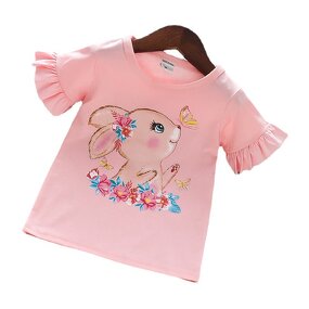 Children's T-shirt Manufacturer - Baby Short-sleeved Summer Cartoon Girl Bottom Shirts Thin Tide