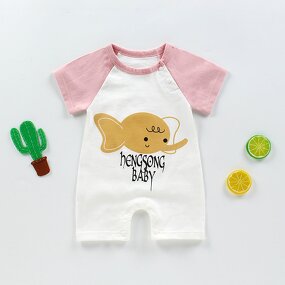 Baby Conjoined Clothing Manufacturer - Summer New Hate Baby Pure Cotton Short-sleeved Thin Newborns Climbing