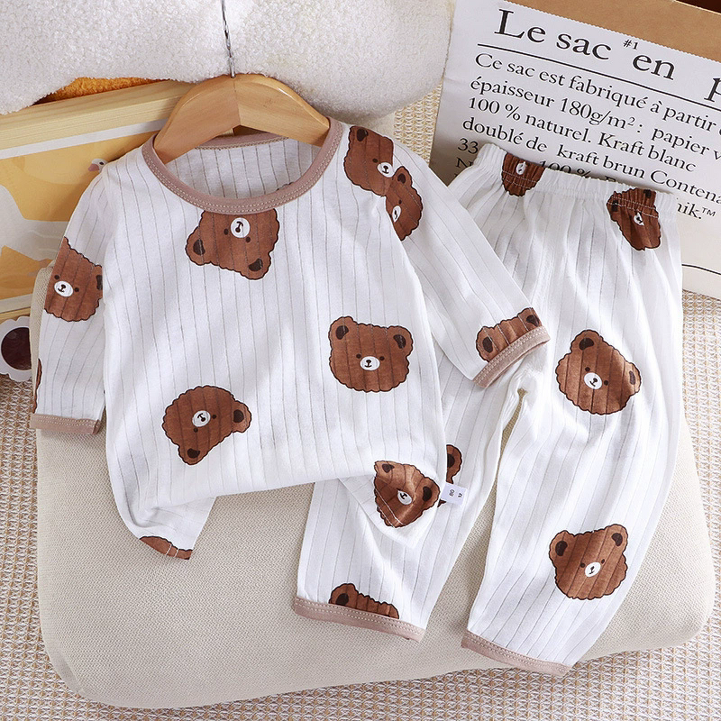 Children's Home Clothes Set Manufacturer - 25 Summer Cotton Boys Girls Thin Three-quarter Sleeve Pajamas 2-piece Air Conditioning