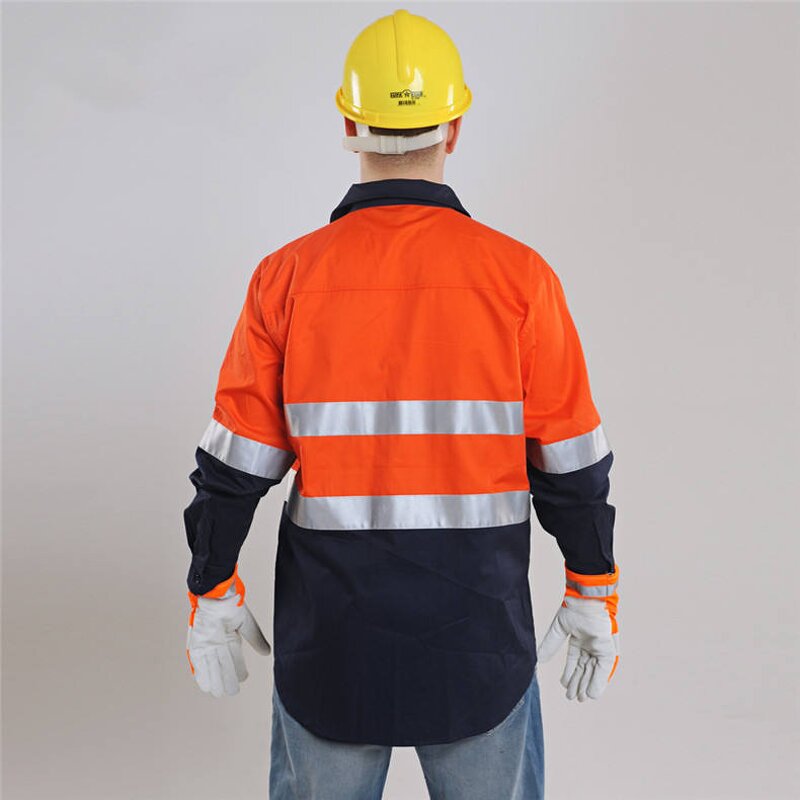 Work Clothing Manufacturer - Tones 100% Cotton Safety for Mechanic Tooling Mining Plumber Work Shirt