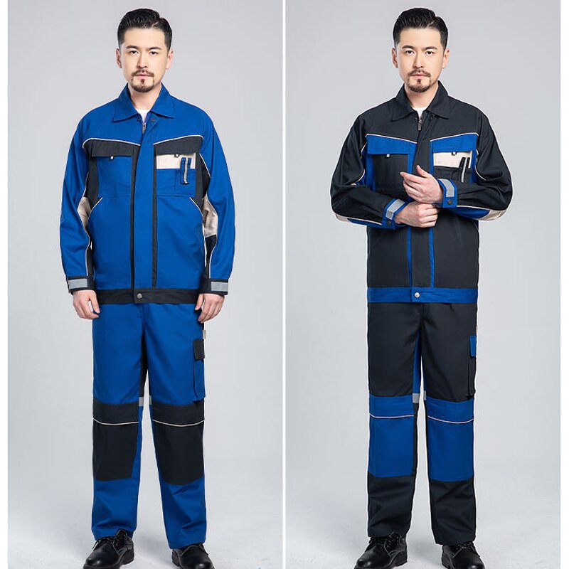 Workwear Uniform Manufacturer - Wholesale Unisex Workwear Jacket and Pants Breathable Men Industrial Work Clothes Customized Logo