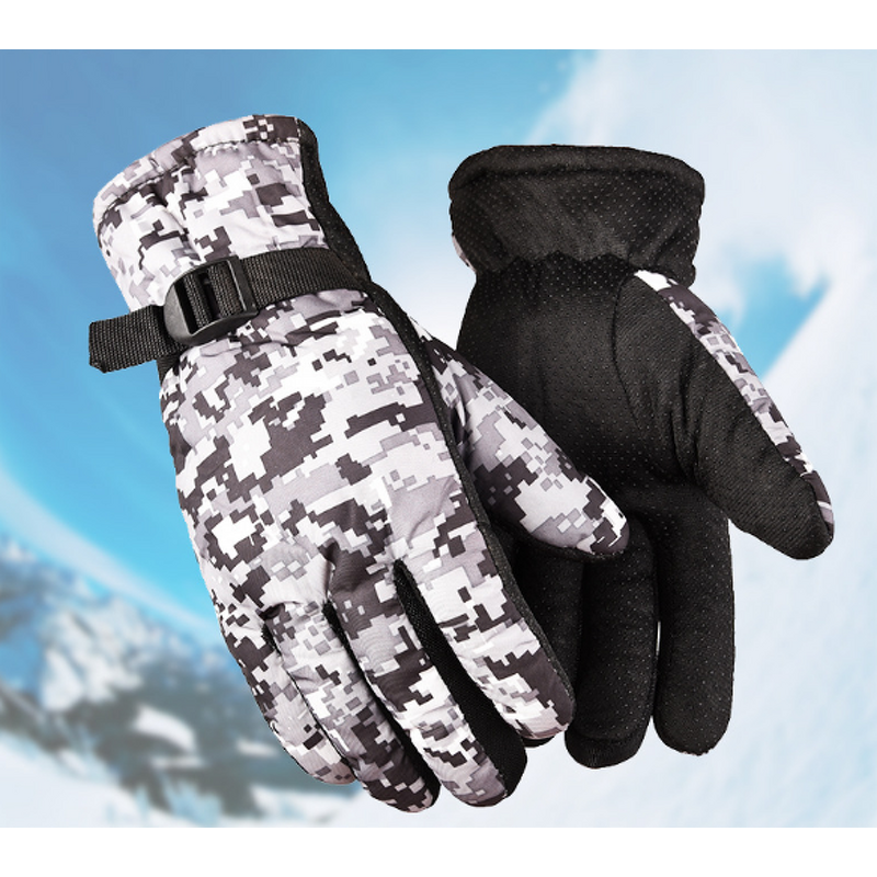 Winter Gloves Manufacturer - Plus Fleece Thick Men Wholesale Camo Waterproof Warm Outdoor Motorcycle Riding Ski