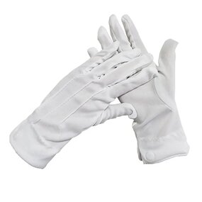 Cotton Gloves Manufacturer - Custom Logo 100% Premium Marching Band White Working Ceremonial