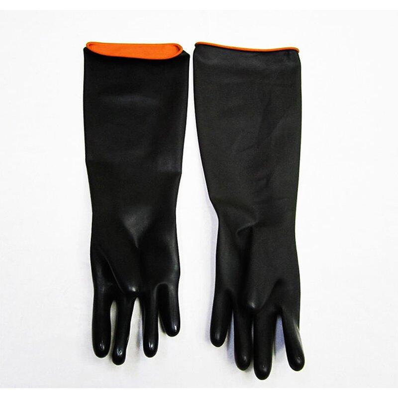 Protective Gloves Manufacturer - 35CM Lengthened Thickened Black Latex Acid Alkali Oil Resistant Wear Resistant Anti-smash Industrial